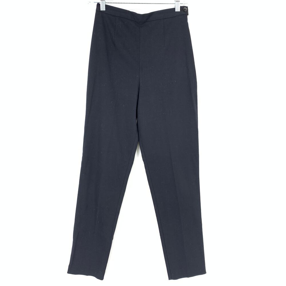 Vintage French Connection Pants Women's Size 4 Side Zip Button High-Waist Black